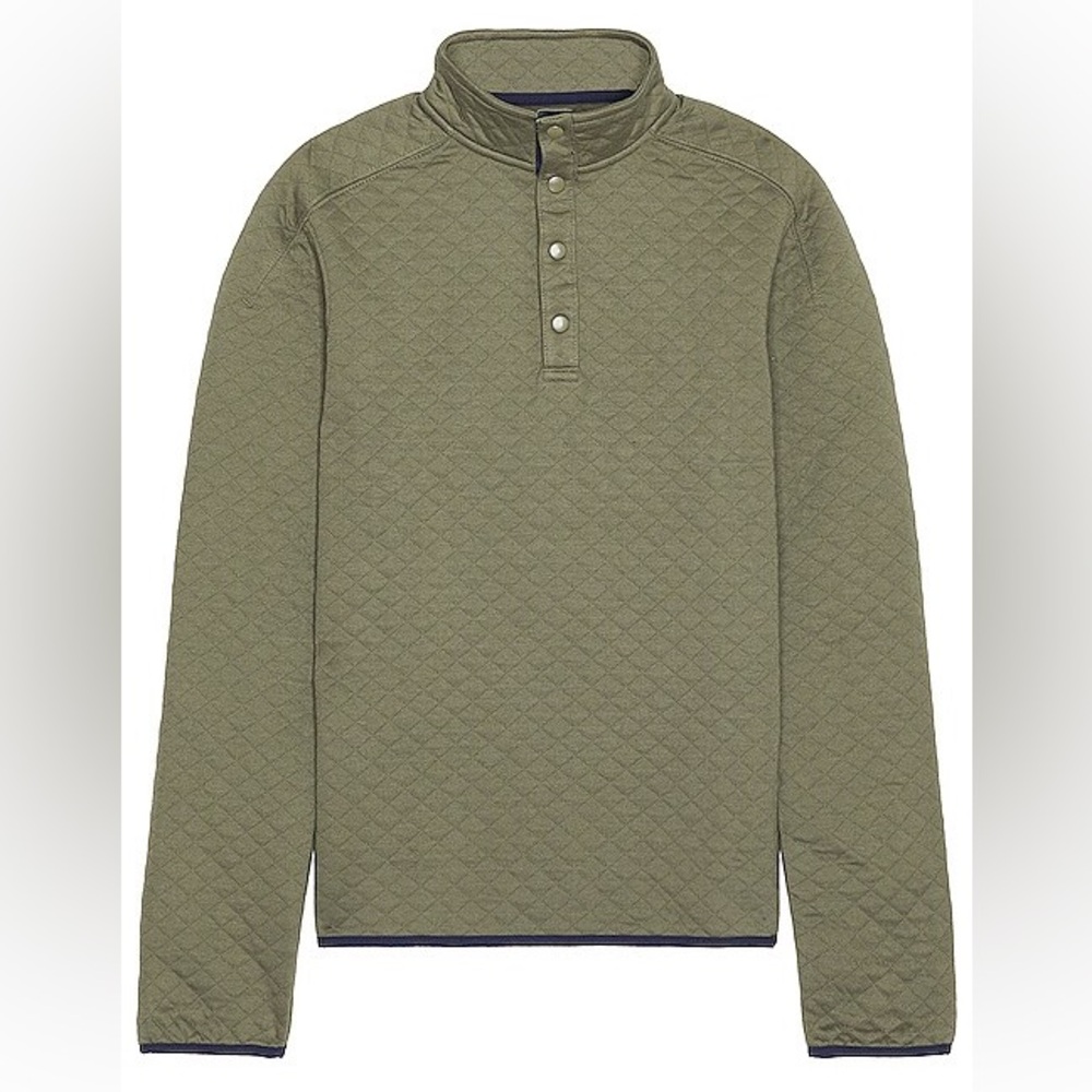 RHONE Olive Quilted Gramercy Pullover Sweatshirt - L